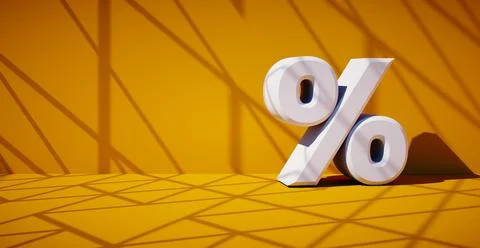 3D rendering of a percent symbol. Illustrazione stock