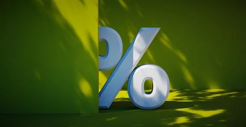 3D rendering of a percent symbol. 스톡 일러스트