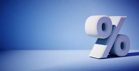 3D rendering of a percent symbol. 스톡 일러스트