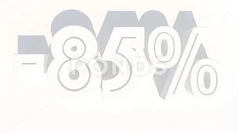 3d rendering percentage discount number Stock Illustration