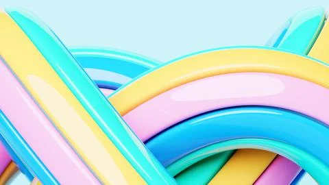 3D rendering, perfect shape, aesthetic, colorful background with abstract sha Stock Photos