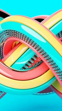 3D rendering, perfect shape, aesthetic, colorful background with abstract sha Stock Photos