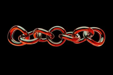 3D rendering, perfect shape, multicolored neon chain on black background, fut イラスト素材