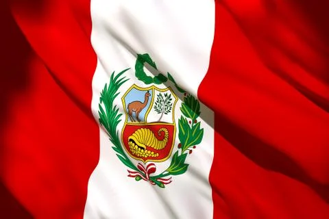 3d rendering of Peru flag Stock Illustration