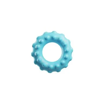 3d rendering pet toy blue ring with bulges, dog or cat cute plastic, rubber Stock Illustration