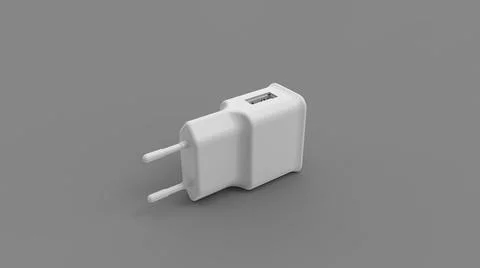 3D rendering of phone charger socket plug electrical charge jack. Isolated in イラスト素材