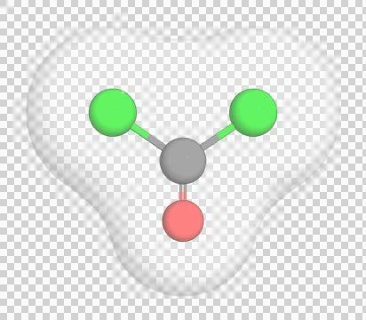 3D rendering of Phosgene over a transparent background. Stock Illustration