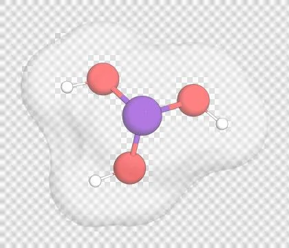 3D rendering of Phosphorous Acid over a transparent background. Stock Illustration