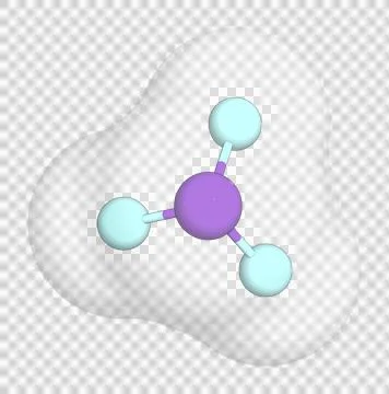 3D rendering of Phosphorus Trifluoride over a transparent background. Stock Illustration