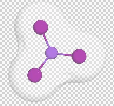 3D rendering of Phosphorus Triiodide over a transparent background. Stock Illustration