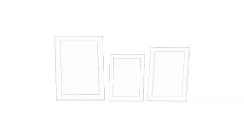 3d rendering of photo frames isolated in white studio background Stock Illustration