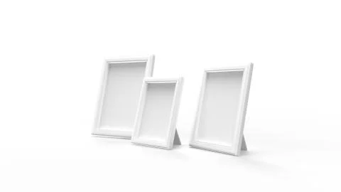 3d rendering of photo frames isolated in white studio background Stock Illustration