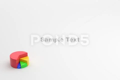 3D rendering pie chart and bar chart isolated on white background ...