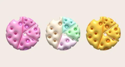 3d rendering Piece of cheese, cheese icon, cheese realistic food Stock-Illustration