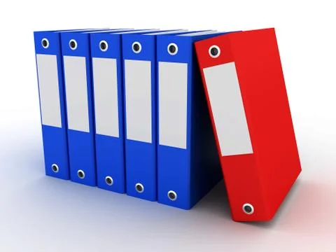 3d rendering of a pile of office ring binders Stock Illustration