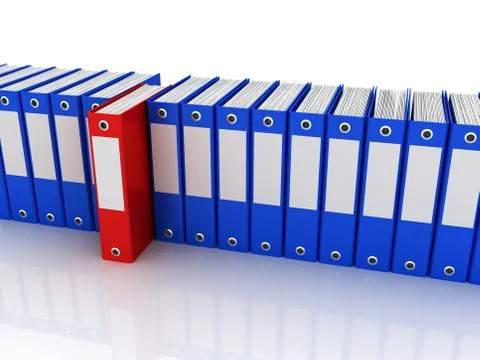 3d rendering of a pile of office ring binders Stock Illustration