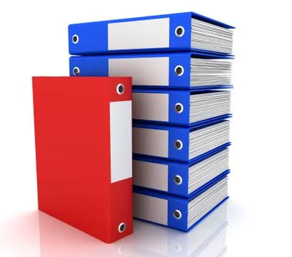 3d rendering of a pile of office ring binders Stock Illustration
