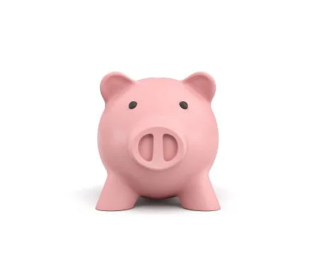3d rendering of a pink ceramic piggy bank isolated on white background. Stock Illustration