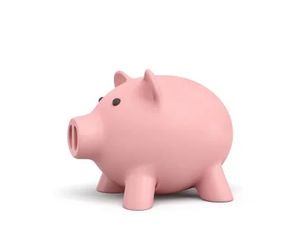 3d rendering of a pink ceramic piggy bank isolated on white background. Stock Illustration