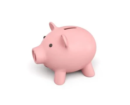 3d rendering of a pink ceramic piggy bank isolated on white background. Stock Illustration
