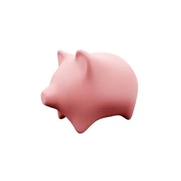 3d rendering of a pink ceramic piggy bank isolated on white background. Money Stock-Illustration