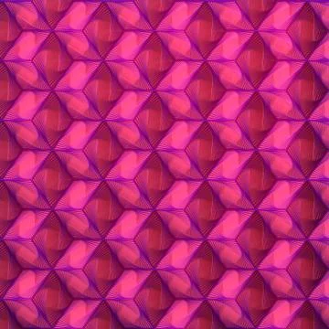 3d rendering pink cubes isometric projection with colorful spiral wire pattern Stock Illustration