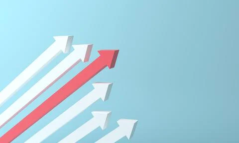 3d rendering pink or red step diagonal to Arrow growth success. progress way Illustrazione stock