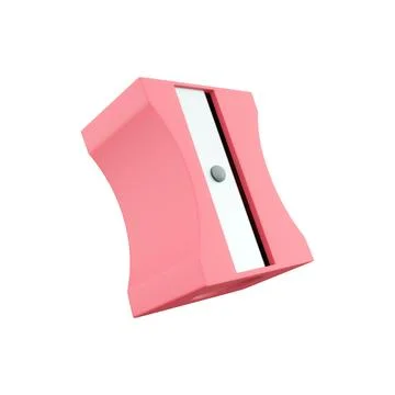 3D rendering of a pink pencil sharpener. 3D rendering pink sharpener Stock Illustration