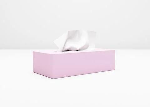 3D rendering of a pink tissue box on a white background. Illustrazione stock