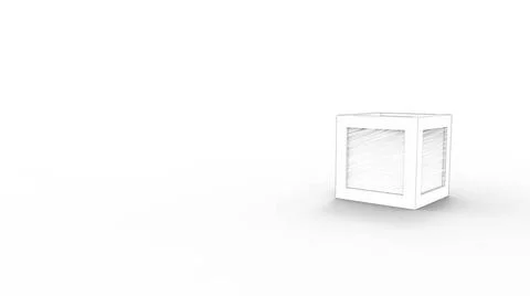 3d rendering of a plain box crate isolated in white background 3d renderin... 스톡 사진