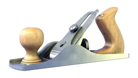 3D Rendering Planer Tool on White Stock Illustration