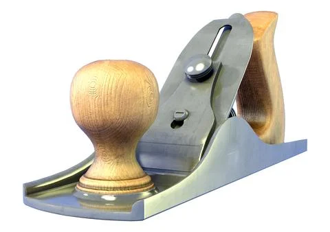 3D Rendering Planer Tool on White Stock Illustration