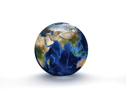 3D Rendering Planet Earth, globe model isolated on white Elements of this i.. Stock Illustration