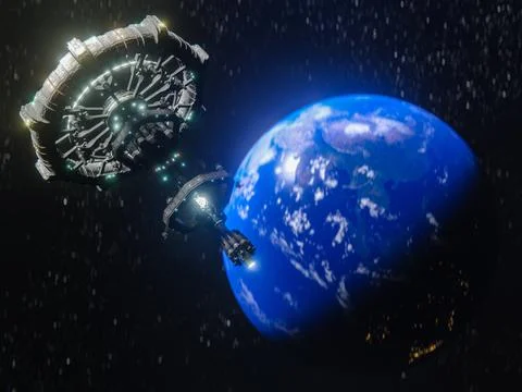A 3D rendering of Planet Earth - a low latency, broadband internet system to  イラスト素材