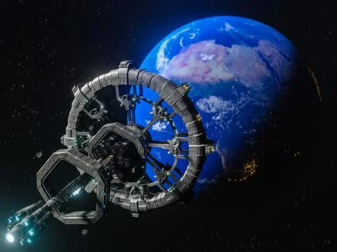 A 3D rendering of Planet Earth - a low latency, broadband internet system to  イラスト素材