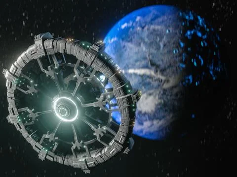 A 3D rendering of Planet Earth - a low latency, broadband internet system to  Stock Illustration