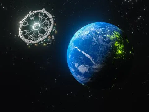 A 3D rendering of Planet Earth - a low latency, broadband internet system to  Stock Illustration
