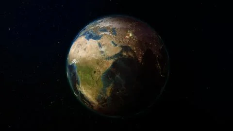 3D rendering planet Earth from space against the background of the star sky Stockillustratie