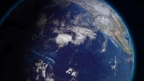 3D rendering planet Earth from space against the background of the star sky Illustrazione stock