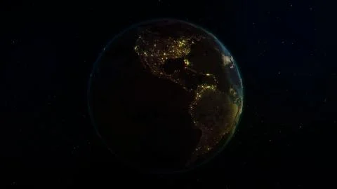 3D rendering planet Earth from space against the background of the star sky イラスト素材