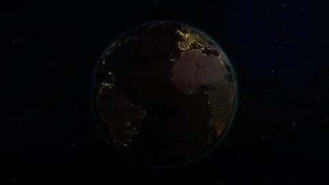 3D rendering planet Earth from space against the background of the star sky Stock Illustration