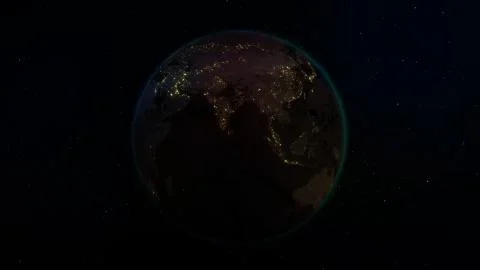 3D rendering planet Earth from space against the background of the star sky Stockillustratie