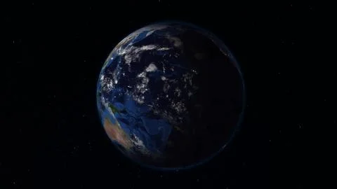 3D rendering planet Earth from space against the background of the star sky Stockillustratie