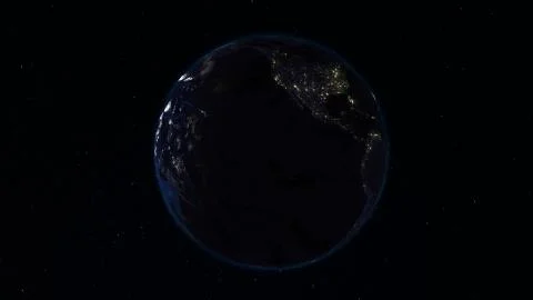 3D rendering planet Earth from space against the background of the star sky イラスト素材
