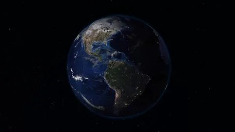 3D rendering planet Earth from space against the background of the star sky イラスト素材