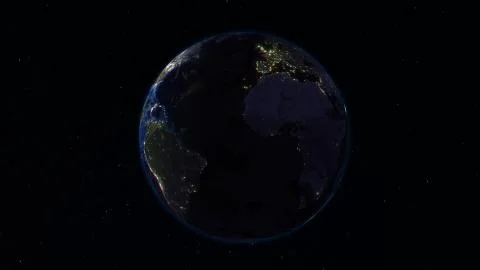 3D rendering planet Earth from space against the background of the star sky Stock Illustration
