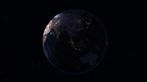3D rendering planet Earth from space against the background of the star sky 库存插图