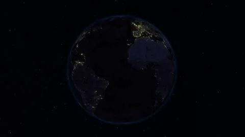 3D rendering planet Earth from space against the background of the star sky Stockillustratie