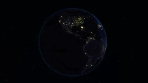 3D rendering planet Earth from space against the background of the star sky Stockillustratie