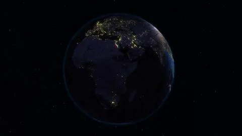 3D rendering planet Earth from space against the background of the star sky イラスト素材
